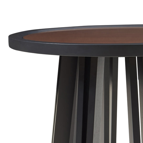 Table d'appoint Burgess 51xØ51 cm Noir/Aspect noyer [en.casa]