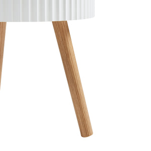 Table d'appoint Bongard avec rangement Ø38x48 cm Blanc [en.casa]