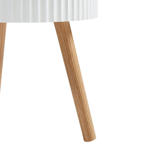 Table d'appoint Bongard avec rangement Ø38x48 cm Blanc [en.casa]