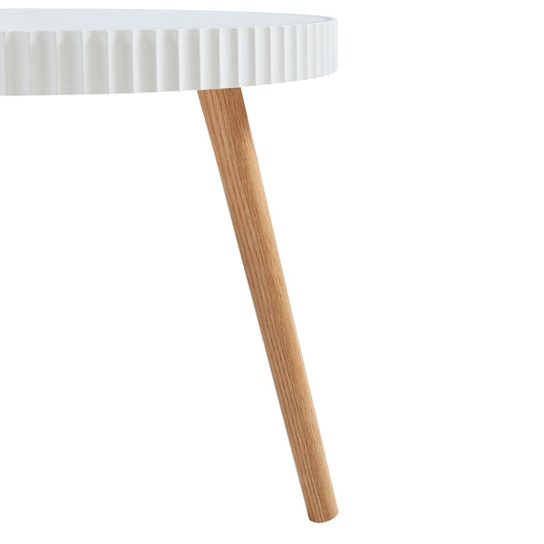 Table d'appoint Bongard Ø50x45 cm Blanc [en.casa]