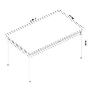 Groupe de repas Hemnes 5 pièces aspect chêne/gris foncé [en.casa]