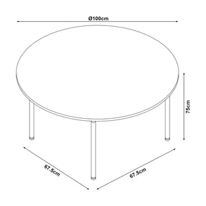 Ensemble de salle à manger Hemnes pour 4 personnes effet chêne / beige [en.casa] 