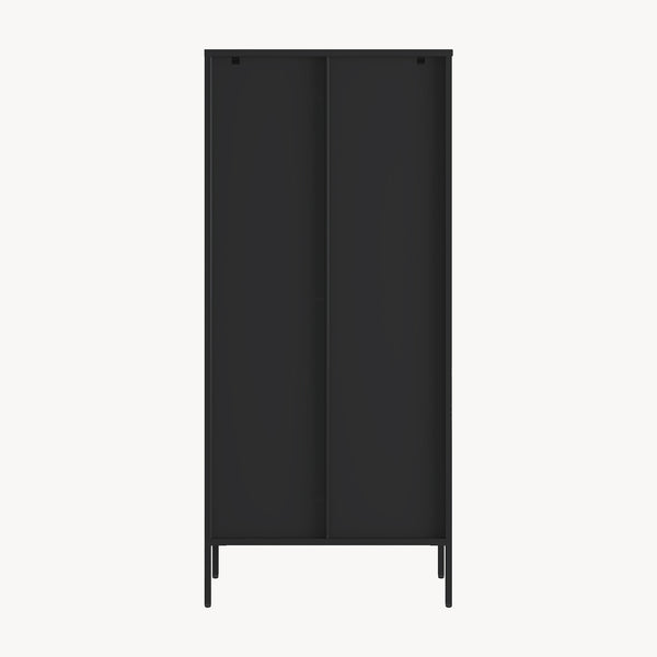 Vitrine Vinterhavn 180x80x35 cm Acier Noir [en.casa]