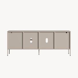 Meuble TV Kliri acier 150 x 35 x 58 cm camel [en.casa]