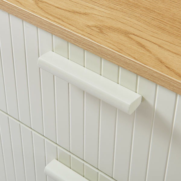 Commode Ferrersp avec 3 tiroirs 70x60x40 cm aspect chêne/sable [en.casa]