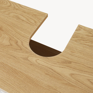 Meuble sous-lavabo Ferrersp 80x60x35 cm aspect chêne / couleur sable [en.casa]