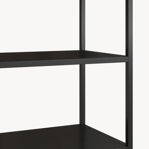 Bibliothèque avec armoire Hailuoto 80 x 40 x 180 cm acier noir mat [en.casa]