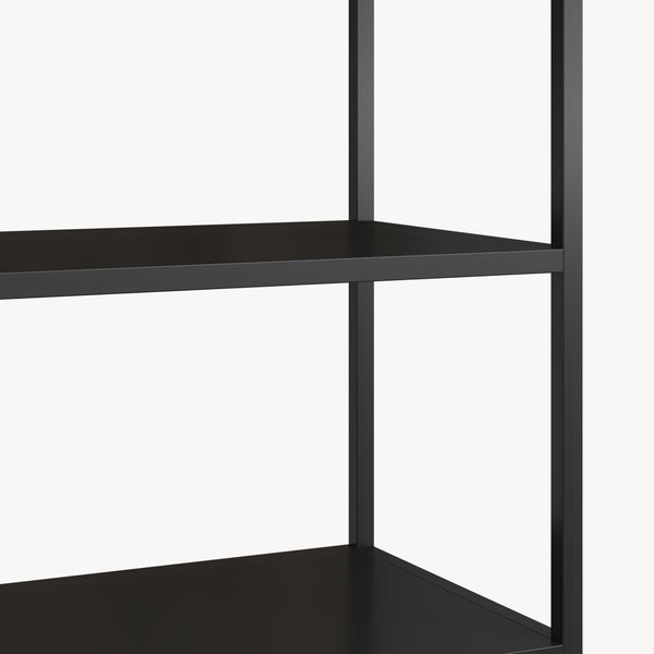 Bibliothèque avec armoire Hailuoto 80 x 40 x 180 cm acier noir mat [en.casa]