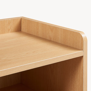 Table de chevet Bordkak 45x36x34 cm aspect chêne/blanc [en.casa]