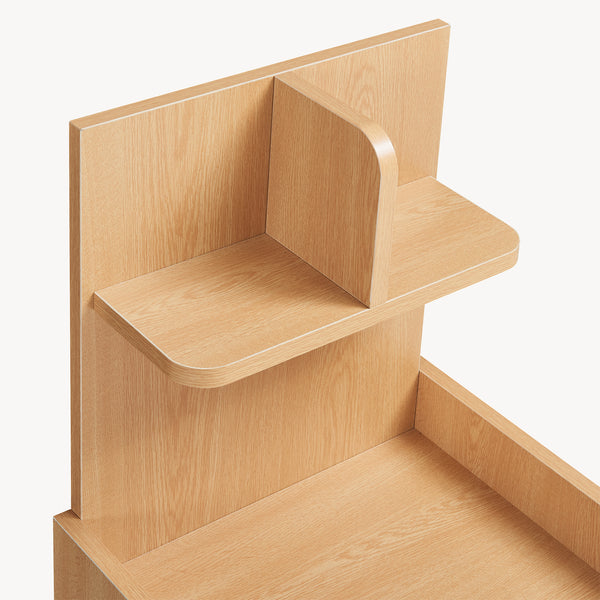 Table de chevet Bordkak avec étagère 75x35x30 cm aspect chêne/blanc [en.casa]