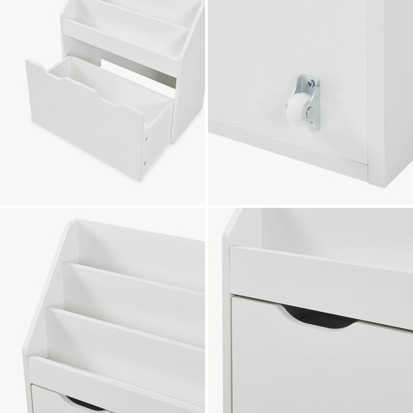 Bibliothèque pour enfant Sirlstalo 70 x 63 x 30 cm blanc [en.casa]