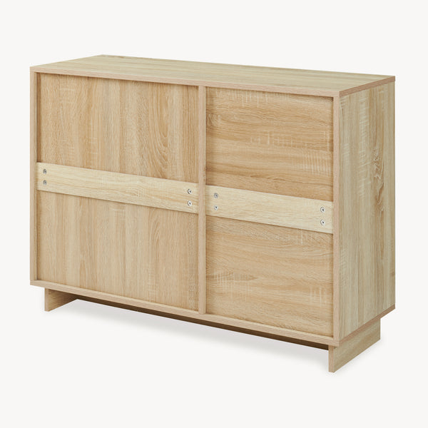 Commode Kenta 100 x 35 x 72 cm effet chêne sonoma blanc [en.casa]