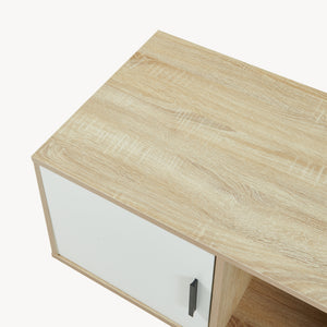 Table basse Kenta 80x45x40 cm aspect chêne Sonoma/blanc [en.casa]