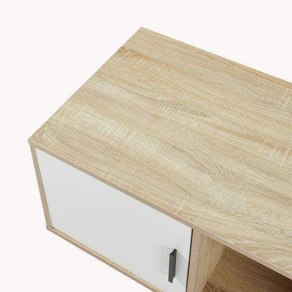Table basse Kenta 80x45x40 cm aspect chêne Sonoma/blanc [en.casa]