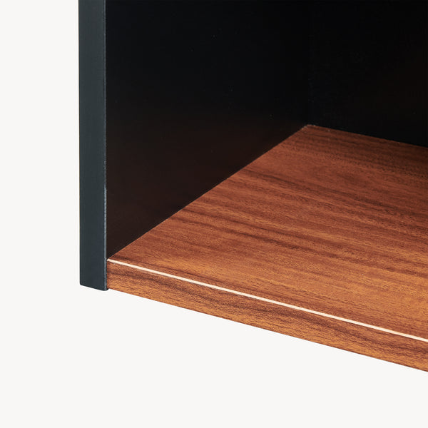 Bibliothèque Trond 80 x 30 x 23 cm noir / effet noyer [en.casa]
