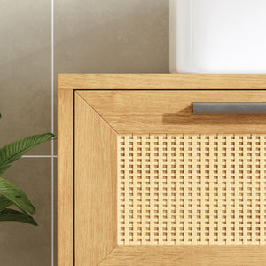 Meuble sous lavabo Marhasa 60 x 60 x 40 cm effet chêne / noir [en.casa]