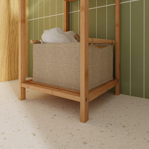Étagère de salle de bain Anun bambou 128 x 30 x 30 cm naturel [en.casa]