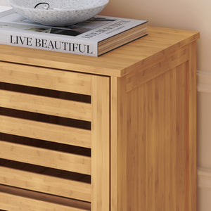 Meuble d’appoint Hakseri 2 éléments 87 x 99 x 33 cm bambou naturel [en.casa]
