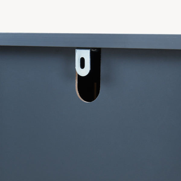Armoire murale de salle de bain avec miroir Svanes 58 x 56 x 13 cm gris foncé naturel [en.casa]