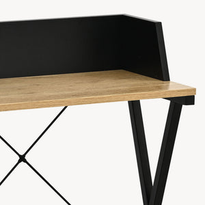 Étagère sur pied Kappespoo 84x50x30 cm Noir/Aspect chêne [en.casa]