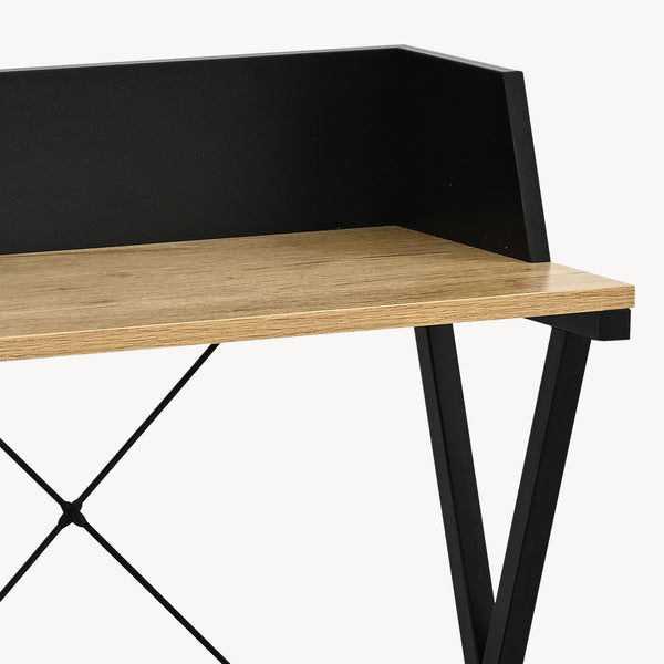 Étagère sur pied Kappespoo 84x50x30 cm Noir/Aspect chêne [en.casa]