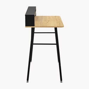 Bureau Var 93x90x50 cm Noir/Aspect chêne [en.casa]