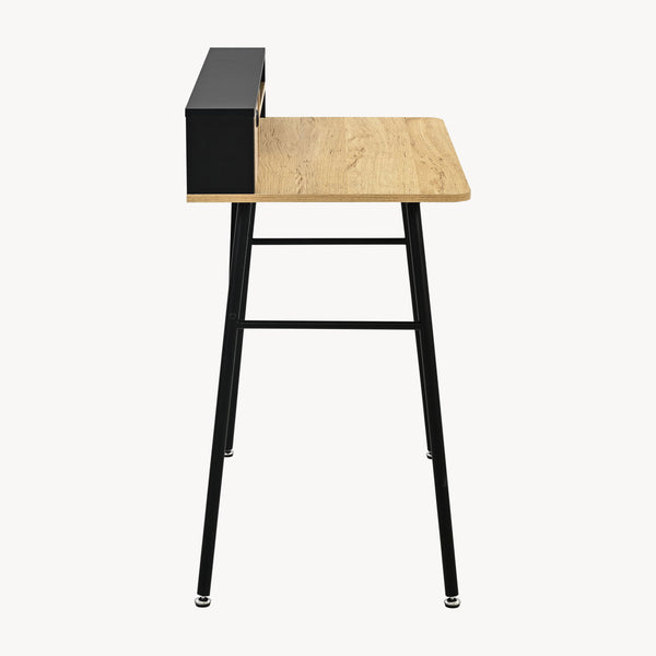 Bureau Var 93x90x50 cm Noir/Aspect chêne [en.casa]