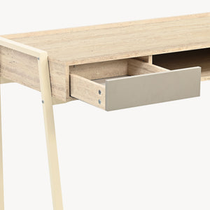 Bureau Boderas 107x55x78 cm Beige/Travertin [en.casa]