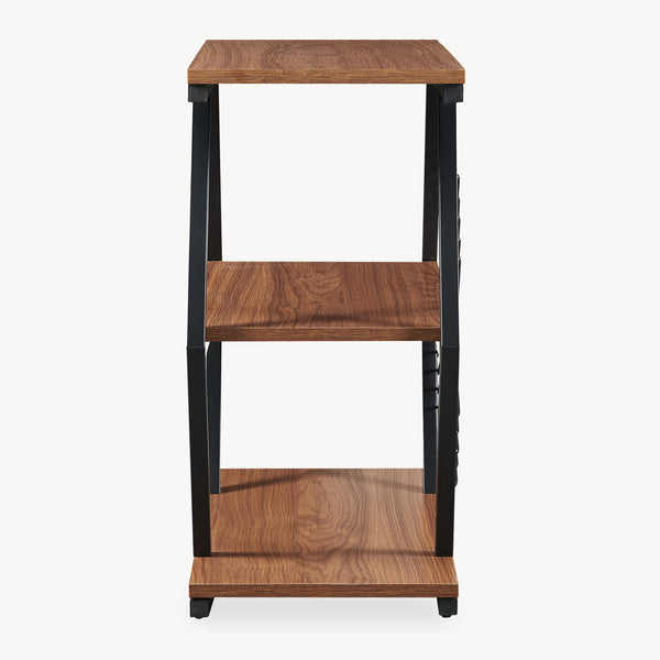 Table d'appoint Nolarg 65 x 30 x 61 cm noir / effet noyer [en.casa]
