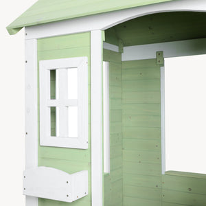 Maisonnette de jeu pour enfants Kuoldsvin bois de pin 44 x 107 x 90 cm vert blanc [en.casa]