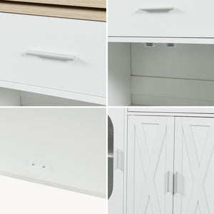 Table de bar extensible Kudebola 115 x 40 x 94 cm effet chêne / blanc [en.casa]