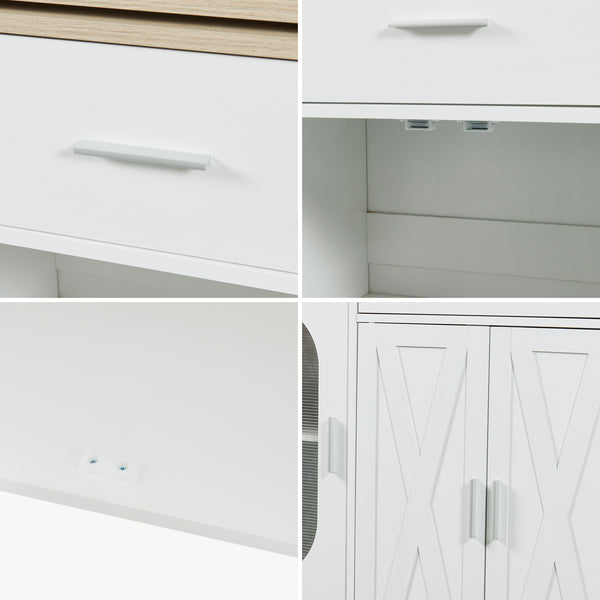 Table de bar extensible Kudebola 115 x 40 x 94 cm effet chêne / blanc [en.casa]