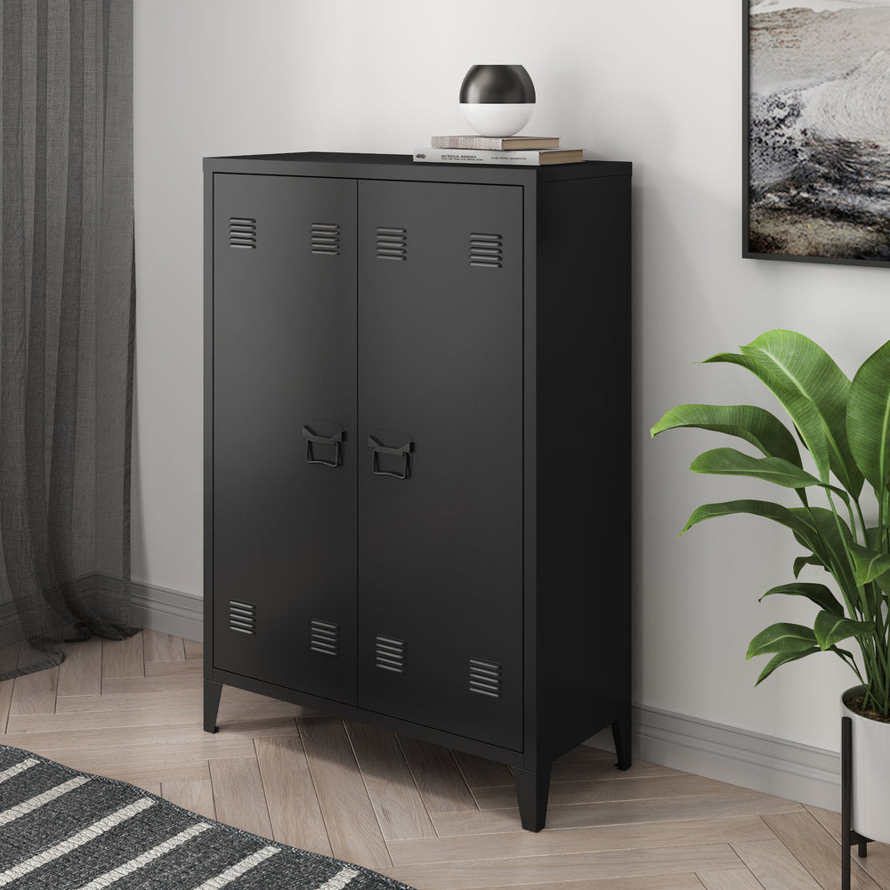Armoire métallique Oripää - 110x75x33cm - Noir
