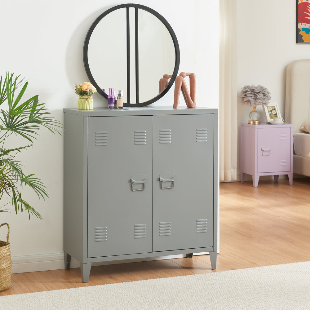 Armoire métallique Oripää - 90x80x33cm - Gris foncé