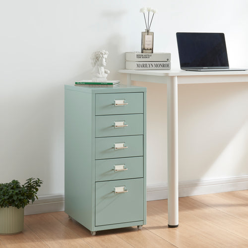 Caisson de bureau Kökar à roulettes avec 5 tiroirs 69 x 28 x 41 cm [en.casa]