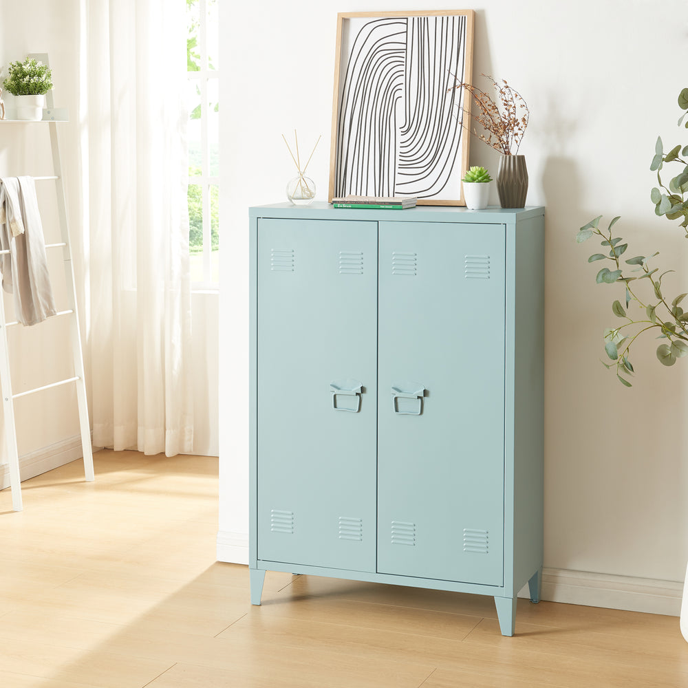 Armoire métallique Oripää - 110x75x33cm - Bleu gris
