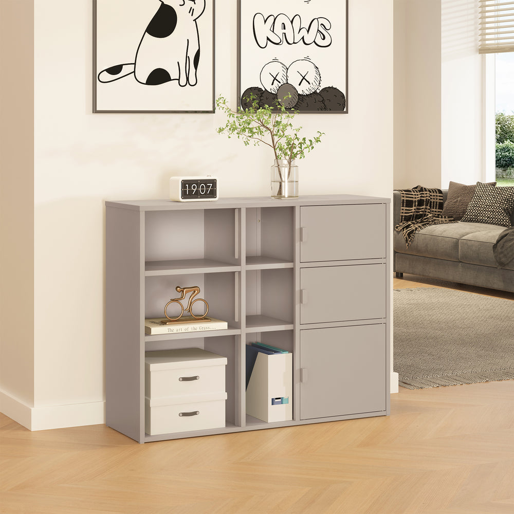 Armoire à dossiers Kliri métallique 100 x 32 x 81 cm couleur camel [en.casa]