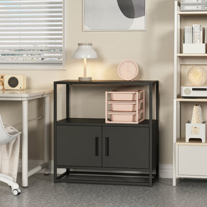 Armoire de bureau Hailuoto acier gris clair [en.casa]