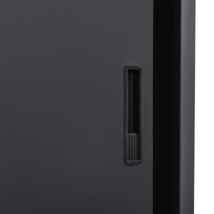 Placard de Bureau en Métal Meuble de Rangement Étagère Réglable en Hauteur avec 2 Portes Coulissantes Serrure à Cylindre Acier Laqué 90 x 40 x 90 cm [en.casa]