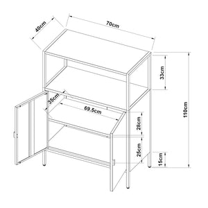 Armoire de bureau Hailuoto acier gris clair [en.casa]