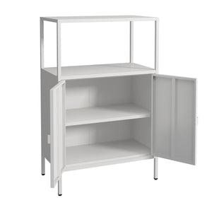 Armoire de bureau Hailuoto acier gris clair [en.casa]