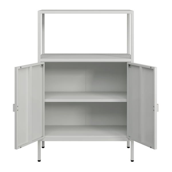 Armoire de bureau Hailuoto acier gris clair [en.casa]