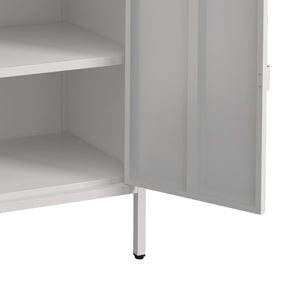 Armoire de bureau Hailuoto acier gris clair [en.casa]