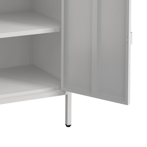 Armoire de bureau Hailuoto acier gris clair [en.casa]