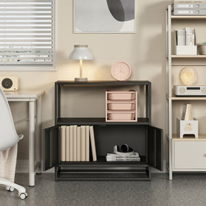 Armoire de bureau Hailuoto acier gris clair [en.casa]