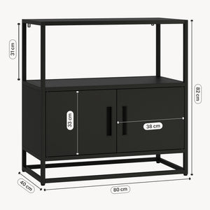 Armoire de bureau Hailuoto acier gris clair [en.casa]