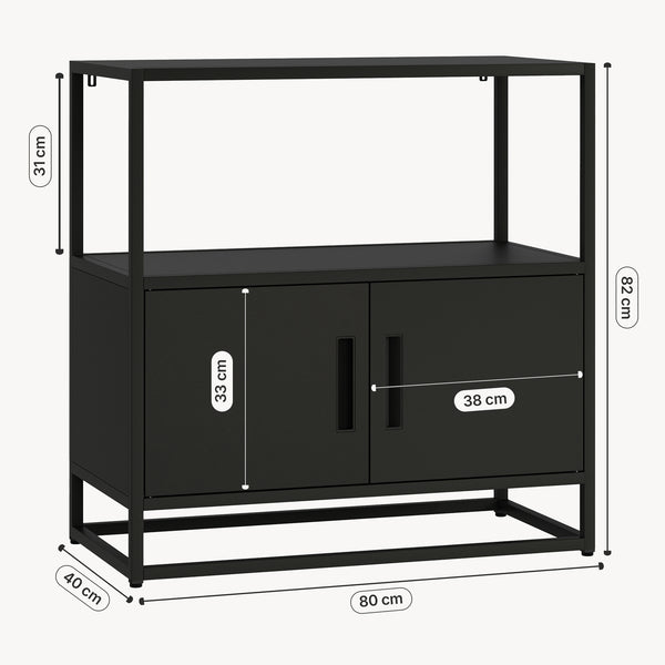 Armoire de bureau Hailuoto acier gris clair [en.casa]