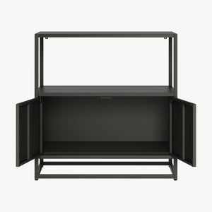 Armoire de bureau Hailuoto acier gris clair [en.casa]
