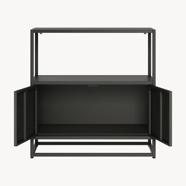 Armoire de bureau Hailuoto acier gris clair [en.casa]