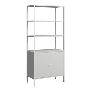 Armoire de bureau Hailuoto acier gris clair [en.casa]